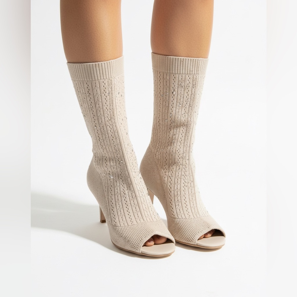 Charles David Cream Ankle Booties